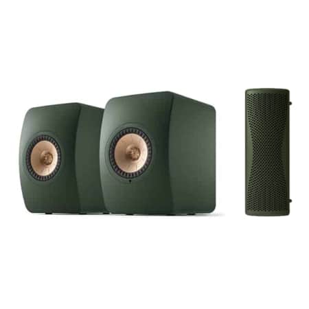 KEF LS50 MK2 Active Wireless Bookshelf Speakers (Moss Green) KEF Sight and Sound Galleria