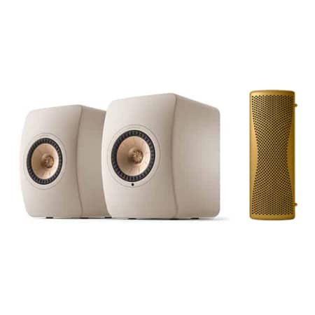 KEF LS50 MK2 Active Wireless Bookshelf Speakers (Sand Shell) KEF Sight and Sound Galleria