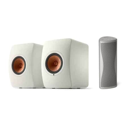 KEF LS50 MK2 Active Wireless Bookshelf Speakers (Mineral White) KEF Sight and Sound Galleria