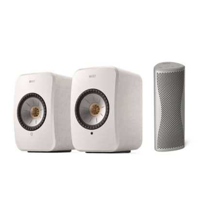 KEF LSX II Active Wireless Bookshelf Speakers (Cotton White) KEF Sight and Sound Galleria
