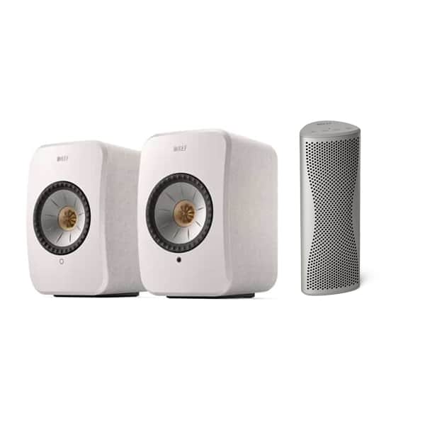 KEF LSX II Active Wireless Bookshelf Speakers (Cotton White) KEF Sight and Sound Galleria
