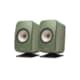 KEF LSX II Bookshelf Speakers and P1 Desk Pad Bundle (Olive)