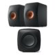 KEF LS50 II Active Wireless Speakers + KC62 Subwoofer (Carbon Black)