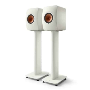 KEF LS50 Meta Active Wireless Bookshelf Speakers with S2 Stands – Mineral White