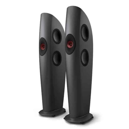 KEF Blade One Meta Floorstanding Loudspeakers (Charcoal Grey/Red) Blade Series Sight and Sound Galleria