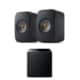 KEF LSX II Bookshelf Speakers + Kube 8b MIE Subwoofer Bundle (Black)