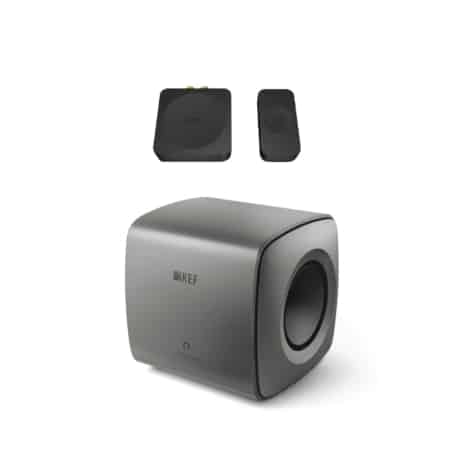 KEF KC62 Subwoofer + KW1 Wireless Adaptor (Titanium Grey) Bundles Sight and Sound Galleria
