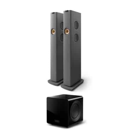 KEF LS60 Wireless Speakers + KC92 Wireless Subwoofer (Titanium Grey)