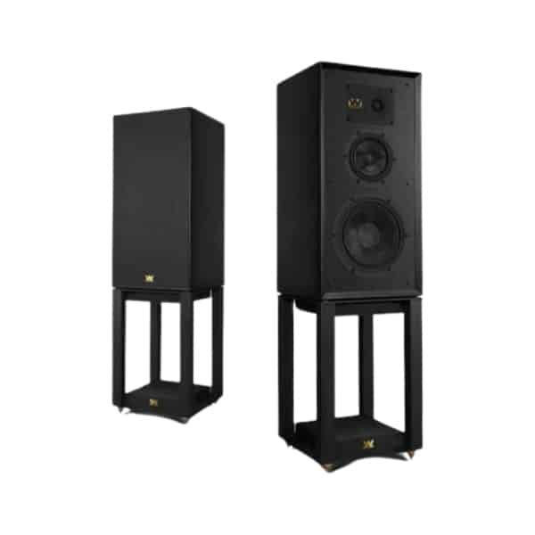 Wharfedale Super Linton Heritage Speakers + Stands (Black Oak)