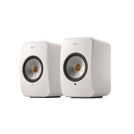 KEF LSX II Active Wireless Bookshelf Speakers (Cotton White) KEF Sight and Sound Galleria