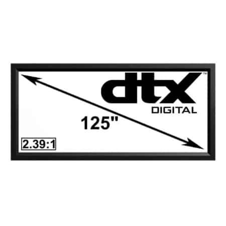DTX Digital Platinum Pro Acoustic Weave 2.39:1 125″ Fixed Frame Projection Screen DTX Digital Sight and Sound Galleria
