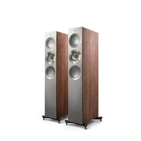 KEF Reference 3 Meta Bookshelf Speakers (Satin Walnut/Silver) KEF Sight and Sound Galleria