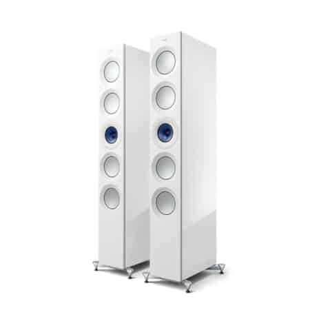 KEF Reference 5 Meta Bookshelf Speakers (High-Gloss White/Blue) KEF Sight and Sound Galleria