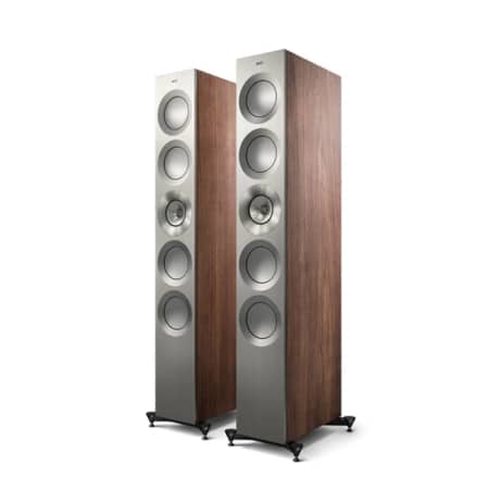 KEF Reference 5 Meta Bookshelf Speakers (Satin Walnut/Silver) KEF Sight and Sound Galleria