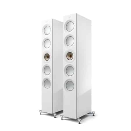 KEF Reference 5 Meta Bookshelf Speakers (High-Gloss White/Champagne) KEF Sight and Sound Galleria