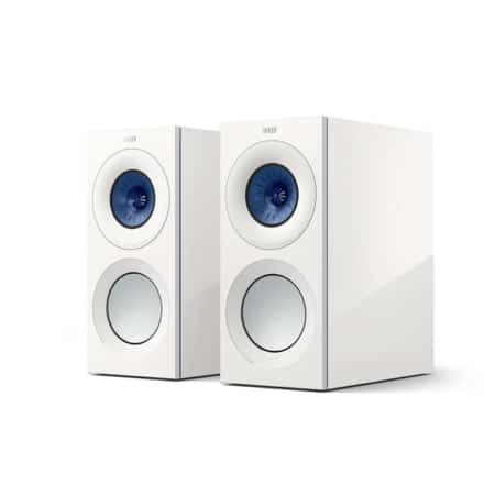 KEF Reference 1 Meta Bookshelf Speakers (High-Gloss White/Blue) KEF Sight and Sound Galleria