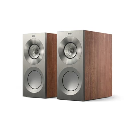 KEF Reference 1 Meta Bookshelf Speakers (Satin Walnut/Silver) KEF Sight and Sound Galleria