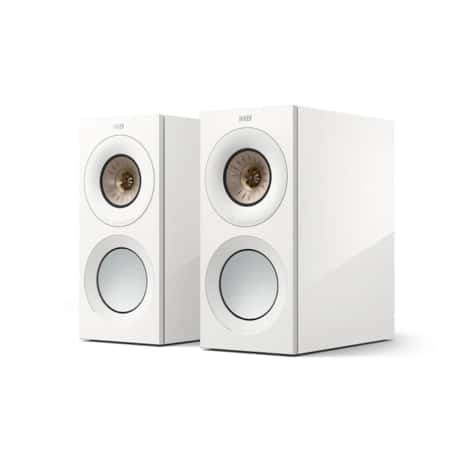 KEF Reference 1 Meta Bookshelf Speakers (High-Gloss White/Champagne) KEF Sight and Sound Galleria