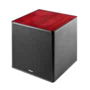 Sonus faber Gravis V Subwoofer (Red High Gloss – Black Leather) Gravis Subwoofers Sight and Sound Galleria