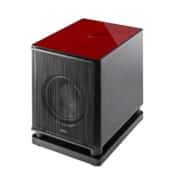 Sonus faber Gravis VI Subwoofer (45° Red High Gloss with Inlaid Logo – Black Leather) Gravis Subwoofers Sight and Sound Galleria