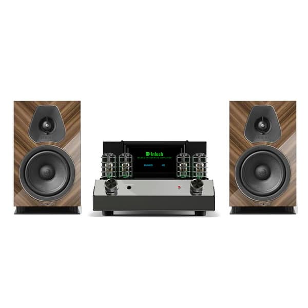 Suggested McIntosh MA252 and Sonus faber Lumina II Amator pairing in Walnut; speakers additional