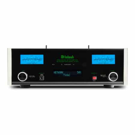 McIntosh MSA5500 streaming integrated amplifier, front view on a white background