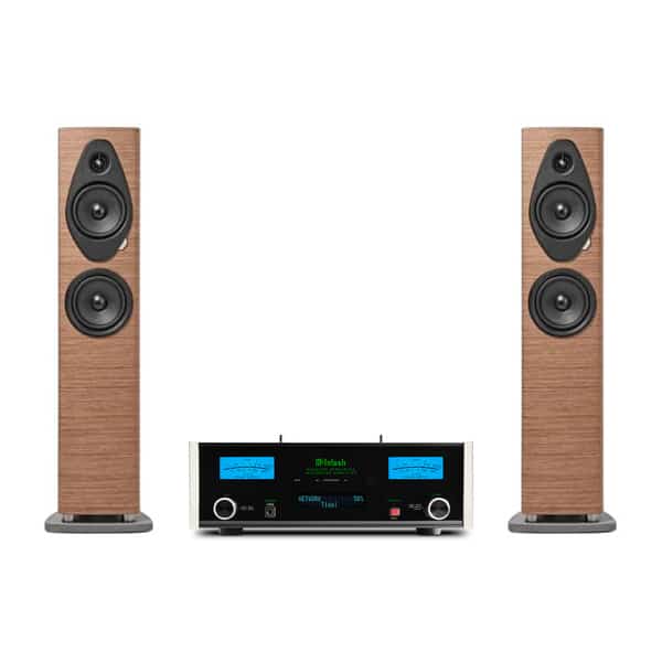 Suggested McIntosh MSA5500 and Sonus faber Sonetto III G2 pairing in Walnut; speakers additional
