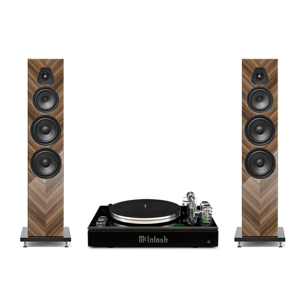 Suggested McIntosh MTI100 and Sonus faber Lumina V Amator pairing in Walnut; speakers additional