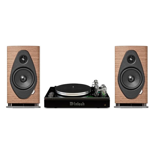 Suggested McIntosh MTI100 and Sonus faber Sonetto II G2 pairing in Walnut; speakers additional